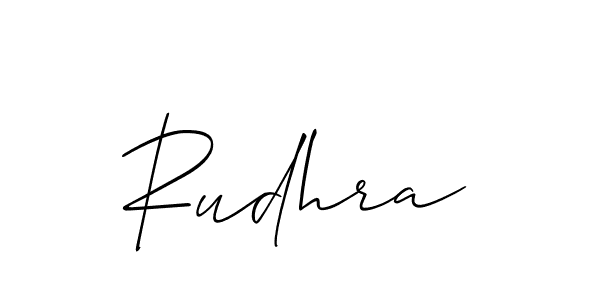 Rudhra stylish signature style. Best Handwritten Sign (Allison_Script) for my name. Handwritten Signature Collection Ideas for my name Rudhra. Rudhra signature style 2 images and pictures png