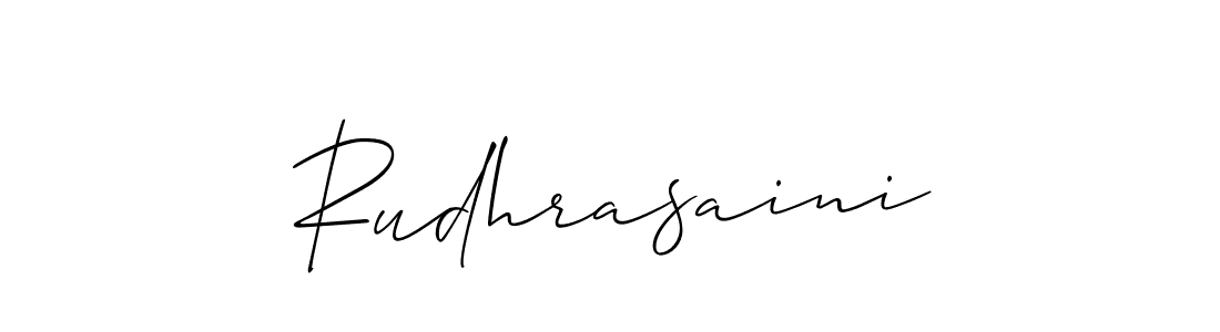 The best way (Allison_Script) to make a short signature is to pick only two or three words in your name. The name Rudhrasaini include a total of six letters. For converting this name. Rudhrasaini signature style 2 images and pictures png