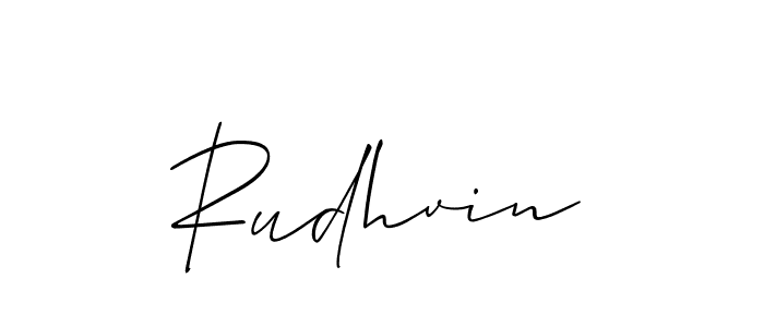 Make a beautiful signature design for name Rudhvin. With this signature (Allison_Script) style, you can create a handwritten signature for free. Rudhvin signature style 2 images and pictures png