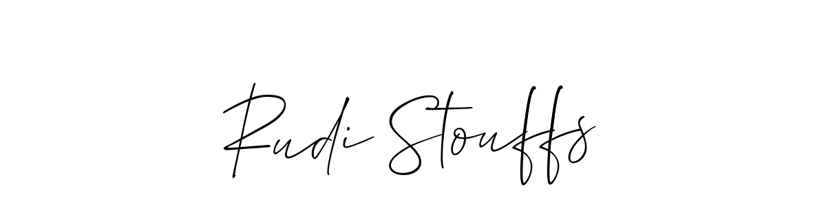 Also You can easily find your signature by using the search form. We will create Rudi Stouffs name handwritten signature images for you free of cost using Allison_Script sign style. Rudi Stouffs signature style 2 images and pictures png