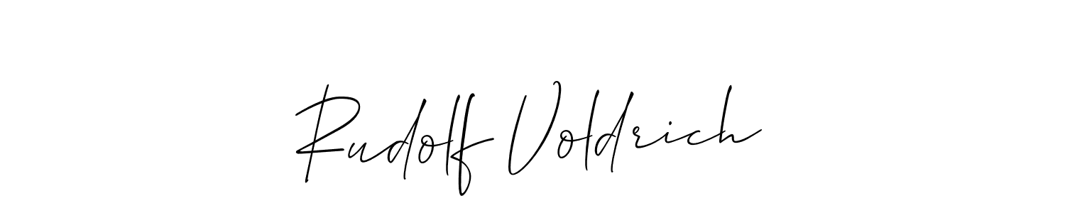 You should practise on your own different ways (Allison_Script) to write your name (Rudolf Voldrich) in signature. don't let someone else do it for you. Rudolf Voldrich signature style 2 images and pictures png