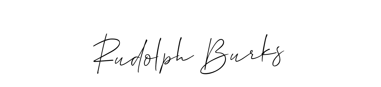 Make a beautiful signature design for name Rudolph Burks. With this signature (Allison_Script) style, you can create a handwritten signature for free. Rudolph Burks signature style 2 images and pictures png