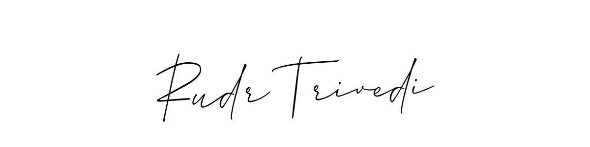 You should practise on your own different ways (Allison_Script) to write your name (Rudr Trivedi) in signature. don't let someone else do it for you. Rudr Trivedi signature style 2 images and pictures png