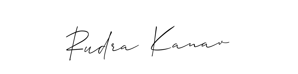 Make a beautiful signature design for name Rudra  Kanav. With this signature (Allison_Script) style, you can create a handwritten signature for free. Rudra  Kanav signature style 2 images and pictures png