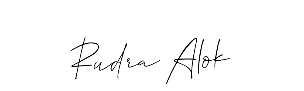 Best and Professional Signature Style for Rudra Alok. Allison_Script Best Signature Style Collection. Rudra Alok signature style 2 images and pictures png