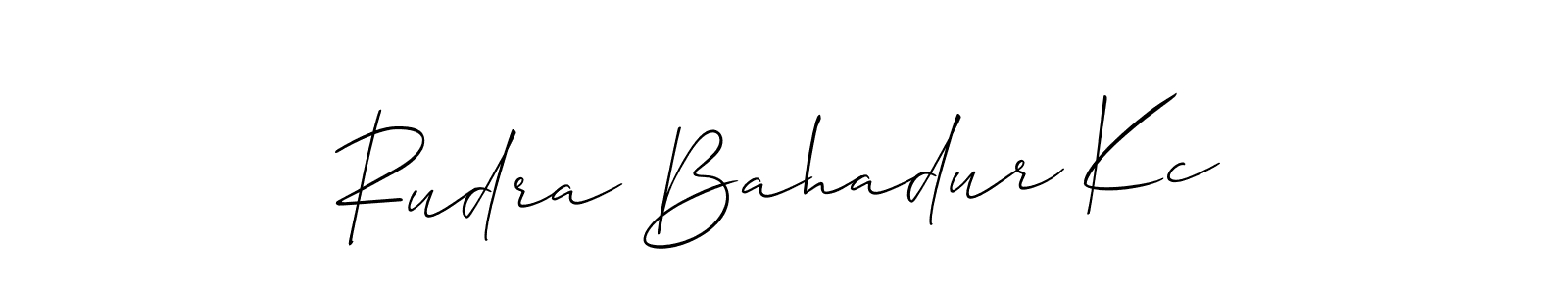 Make a short Rudra Bahadur Kc signature style. Manage your documents anywhere anytime using Allison_Script. Create and add eSignatures, submit forms, share and send files easily. Rudra Bahadur Kc signature style 2 images and pictures png