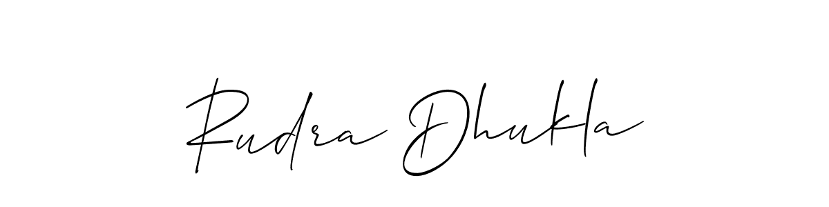 Make a beautiful signature design for name Rudra Dhukla. With this signature (Allison_Script) style, you can create a handwritten signature for free. Rudra Dhukla signature style 2 images and pictures png
