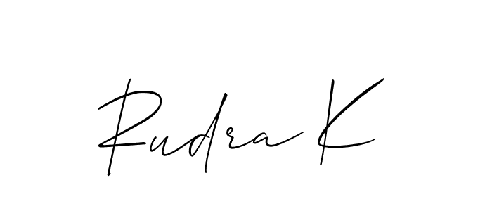 You should practise on your own different ways (Allison_Script) to write your name (Rudra K) in signature. don't let someone else do it for you. Rudra K signature style 2 images and pictures png