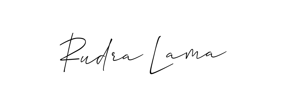 Make a beautiful signature design for name Rudra Lama. With this signature (Allison_Script) style, you can create a handwritten signature for free. Rudra Lama signature style 2 images and pictures png