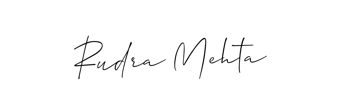 Make a beautiful signature design for name Rudra Mehta. With this signature (Allison_Script) style, you can create a handwritten signature for free. Rudra Mehta signature style 2 images and pictures png