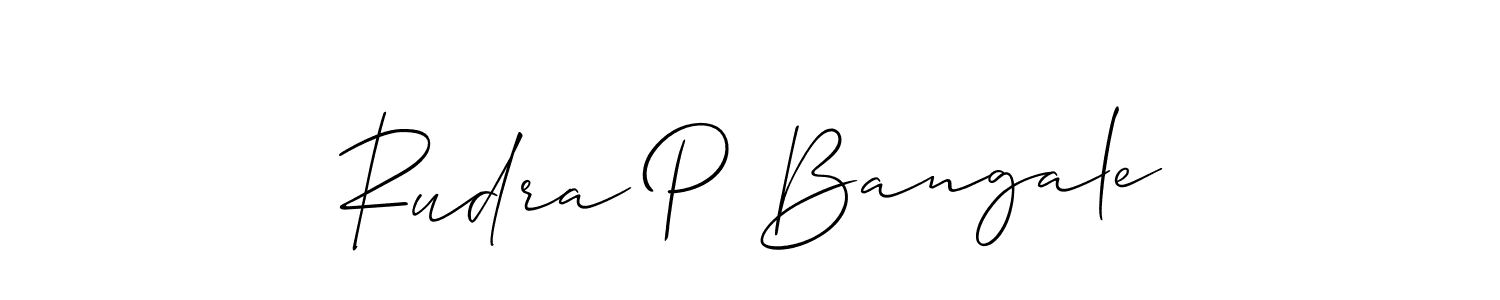 The best way (Allison_Script) to make a short signature is to pick only two or three words in your name. The name Rudra P Bangale include a total of six letters. For converting this name. Rudra P Bangale signature style 2 images and pictures png