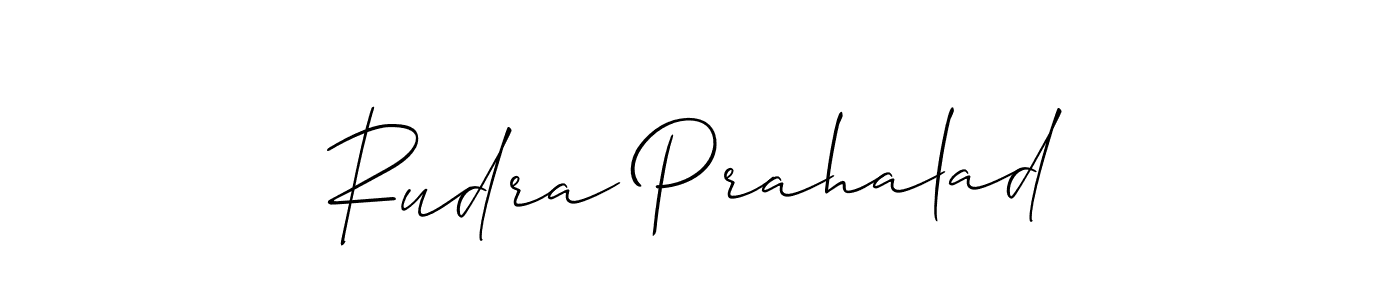 The best way (Allison_Script) to make a short signature is to pick only two or three words in your name. The name Rudra Prahalad include a total of six letters. For converting this name. Rudra Prahalad signature style 2 images and pictures png