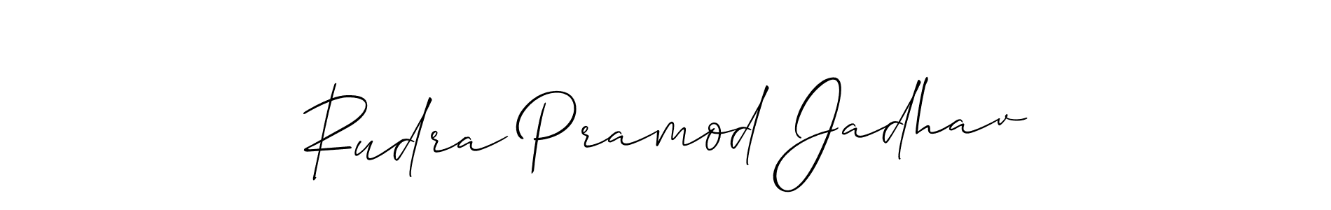 Make a short Rudra Pramod Jadhav signature style. Manage your documents anywhere anytime using Allison_Script. Create and add eSignatures, submit forms, share and send files easily. Rudra Pramod Jadhav signature style 2 images and pictures png