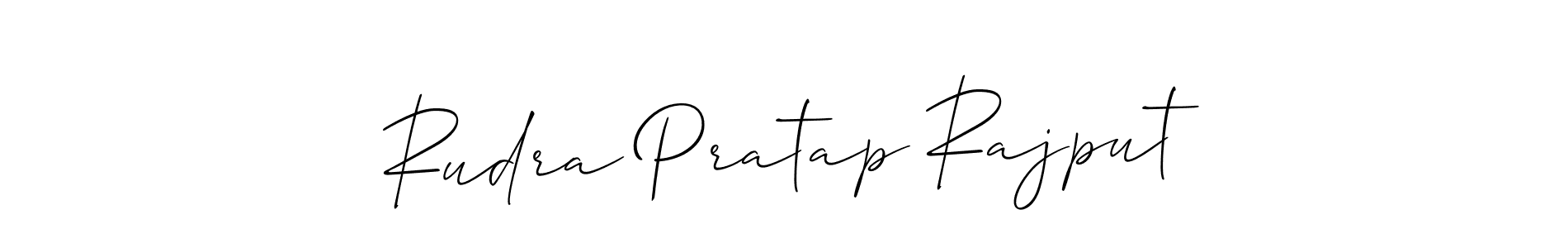 How to make Rudra Pratap Rajput name signature. Use Allison_Script style for creating short signs online. This is the latest handwritten sign. Rudra Pratap Rajput signature style 2 images and pictures png