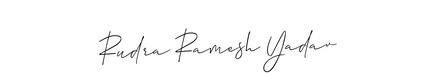 Use a signature maker to create a handwritten signature online. With this signature software, you can design (Allison_Script) your own signature for name Rudra Ramesh Yadav. Rudra Ramesh Yadav signature style 2 images and pictures png
