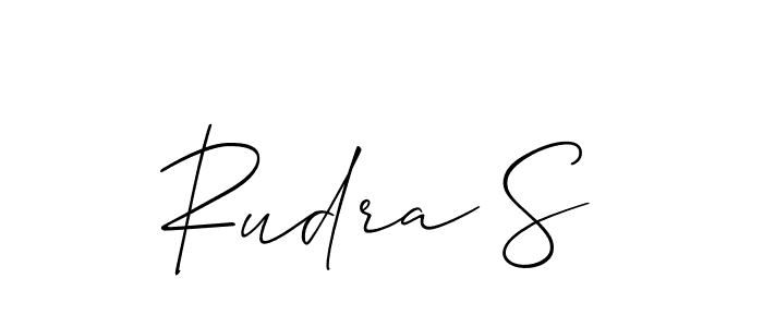 You should practise on your own different ways (Allison_Script) to write your name (Rudra S) in signature. don't let someone else do it for you. Rudra S signature style 2 images and pictures png