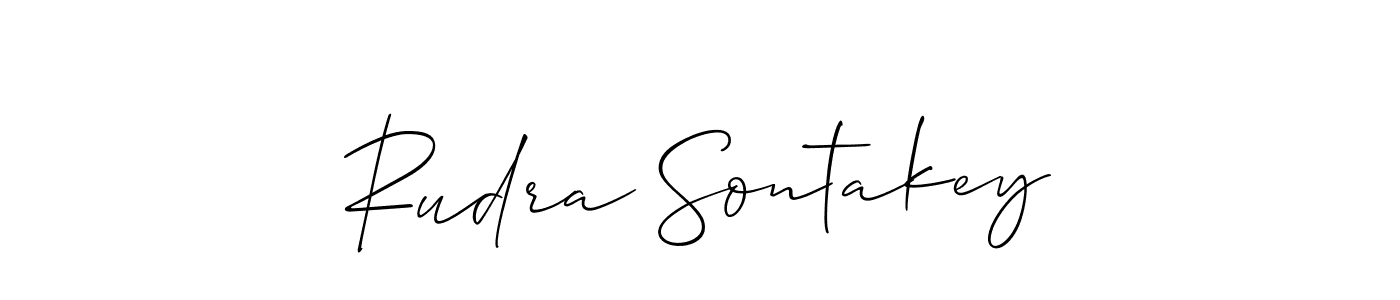 Design your own signature with our free online signature maker. With this signature software, you can create a handwritten (Allison_Script) signature for name Rudra Sontakey. Rudra Sontakey signature style 2 images and pictures png