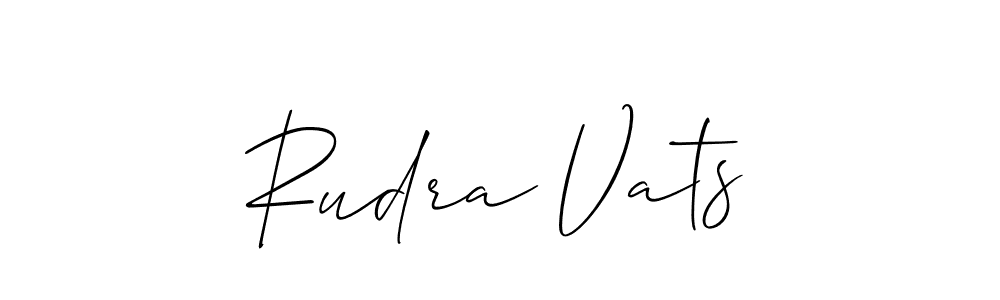 You should practise on your own different ways (Allison_Script) to write your name (Rudra Vats) in signature. don't let someone else do it for you. Rudra Vats signature style 2 images and pictures png