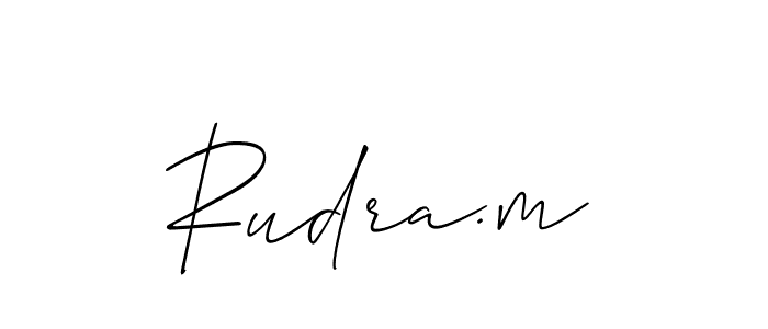 Design your own signature with our free online signature maker. With this signature software, you can create a handwritten (Allison_Script) signature for name Rudra.m. Rudra.m signature style 2 images and pictures png