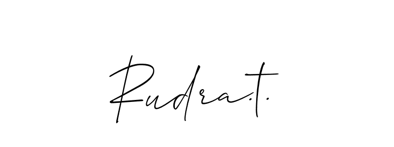 How to make Rudra.t. name signature. Use Allison_Script style for creating short signs online. This is the latest handwritten sign. Rudra.t. signature style 2 images and pictures png