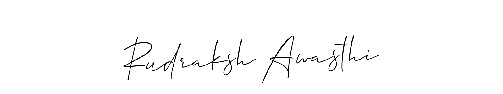 Make a short Rudraksh Awasthi signature style. Manage your documents anywhere anytime using Allison_Script. Create and add eSignatures, submit forms, share and send files easily. Rudraksh Awasthi signature style 2 images and pictures png