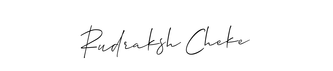 How to Draw Rudraksh Cheke signature style? Allison_Script is a latest design signature styles for name Rudraksh Cheke. Rudraksh Cheke signature style 2 images and pictures png