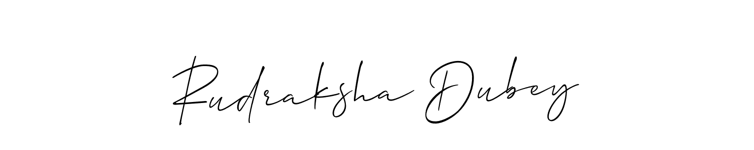 You should practise on your own different ways (Allison_Script) to write your name (Rudraksha Dubey) in signature. don't let someone else do it for you. Rudraksha Dubey signature style 2 images and pictures png