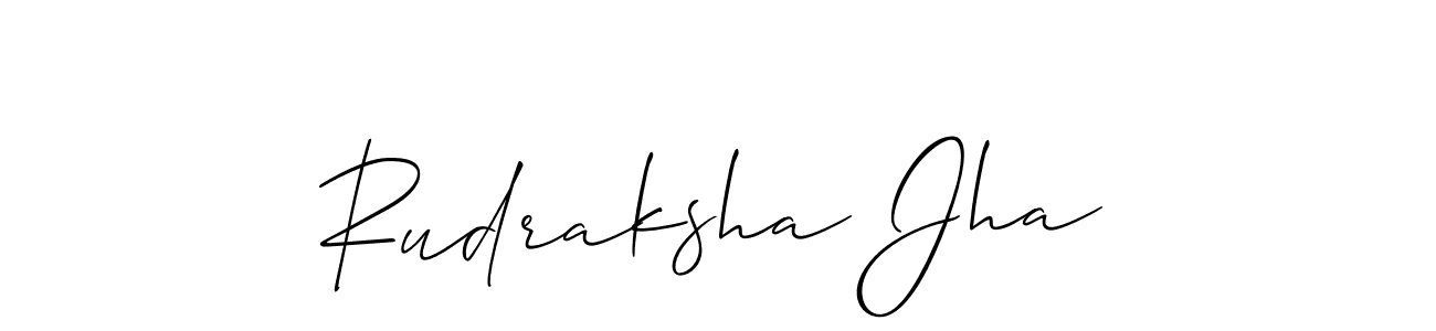 How to make Rudraksha Jha name signature. Use Allison_Script style for creating short signs online. This is the latest handwritten sign. Rudraksha Jha signature style 2 images and pictures png