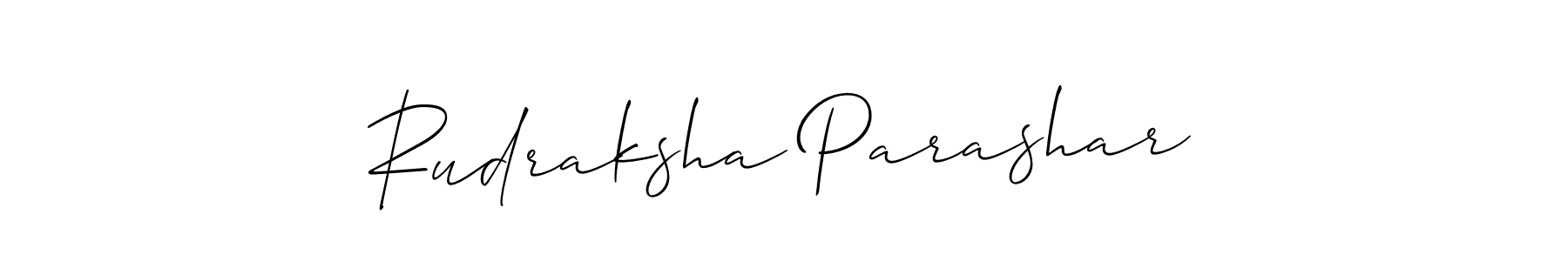 How to make Rudraksha Parashar name signature. Use Allison_Script style for creating short signs online. This is the latest handwritten sign. Rudraksha Parashar signature style 2 images and pictures png