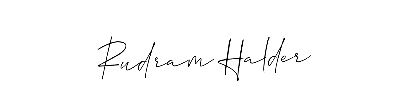It looks lik you need a new signature style for name Rudram Halder. Design unique handwritten (Allison_Script) signature with our free signature maker in just a few clicks. Rudram Halder signature style 2 images and pictures png