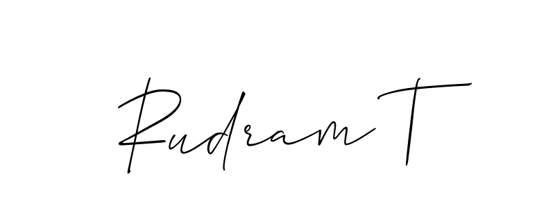 How to make Rudram T signature? Allison_Script is a professional autograph style. Create handwritten signature for Rudram T name. Rudram T signature style 2 images and pictures png