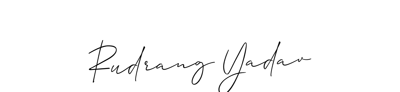 Allison_Script is a professional signature style that is perfect for those who want to add a touch of class to their signature. It is also a great choice for those who want to make their signature more unique. Get Rudrang Yadav name to fancy signature for free. Rudrang Yadav signature style 2 images and pictures png