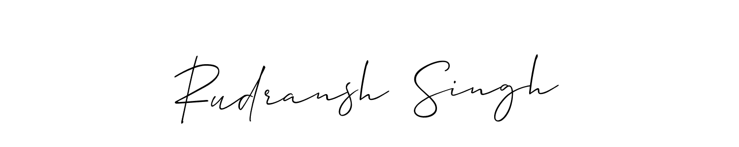 Make a beautiful signature design for name Rudransh  Singh. With this signature (Allison_Script) style, you can create a handwritten signature for free. Rudransh  Singh signature style 2 images and pictures png