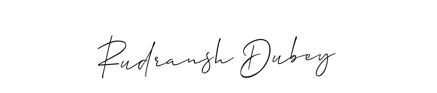 Also we have Rudransh Dubey name is the best signature style. Create professional handwritten signature collection using Allison_Script autograph style. Rudransh Dubey signature style 2 images and pictures png