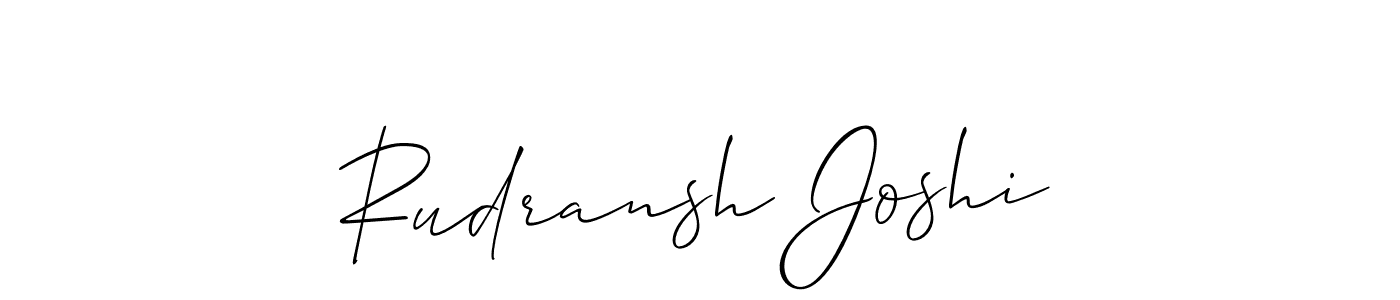 This is the best signature style for the Rudransh Joshi name. Also you like these signature font (Allison_Script). Mix name signature. Rudransh Joshi signature style 2 images and pictures png