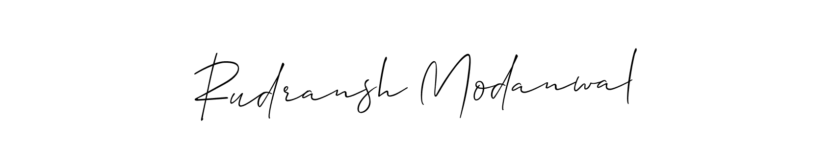 You should practise on your own different ways (Allison_Script) to write your name (Rudransh Modanwal) in signature. don't let someone else do it for you. Rudransh Modanwal signature style 2 images and pictures png