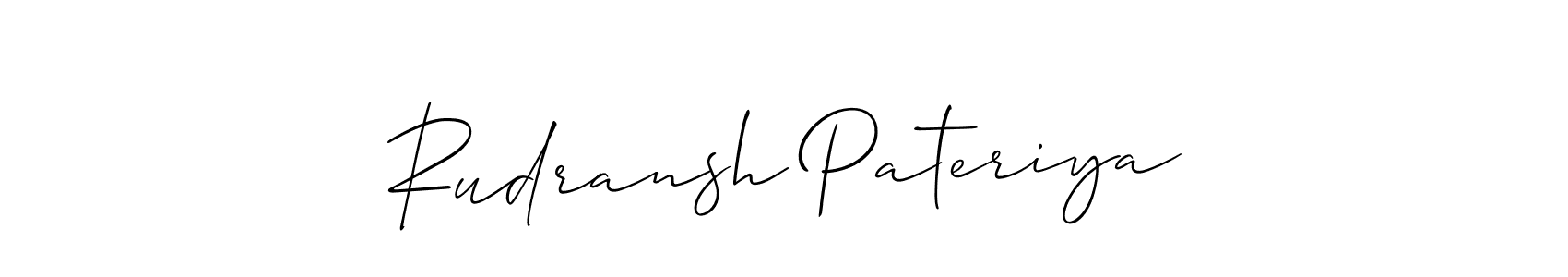 How to make Rudransh Pateriya name signature. Use Allison_Script style for creating short signs online. This is the latest handwritten sign. Rudransh Pateriya signature style 2 images and pictures png