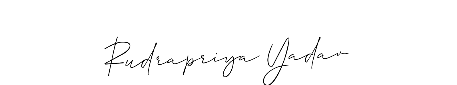 How to make Rudrapriya Yadav name signature. Use Allison_Script style for creating short signs online. This is the latest handwritten sign. Rudrapriya Yadav signature style 2 images and pictures png