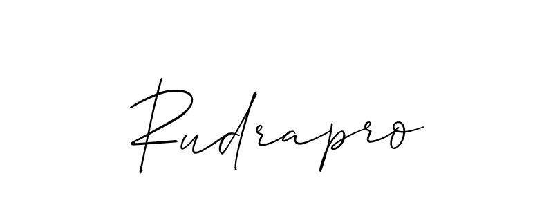 Use a signature maker to create a handwritten signature online. With this signature software, you can design (Allison_Script) your own signature for name Rudrapro. Rudrapro signature style 2 images and pictures png