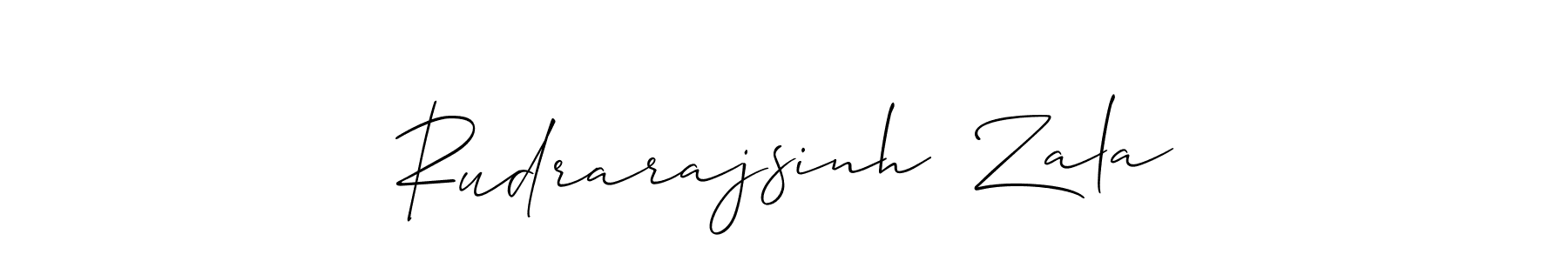 The best way (Allison_Script) to make a short signature is to pick only two or three words in your name. The name Rudrarajsinh  Zala include a total of six letters. For converting this name. Rudrarajsinh  Zala signature style 2 images and pictures png
