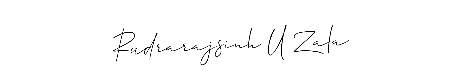 It looks lik you need a new signature style for name Rudrarajsinh U Zala. Design unique handwritten (Allison_Script) signature with our free signature maker in just a few clicks. Rudrarajsinh U Zala signature style 2 images and pictures png