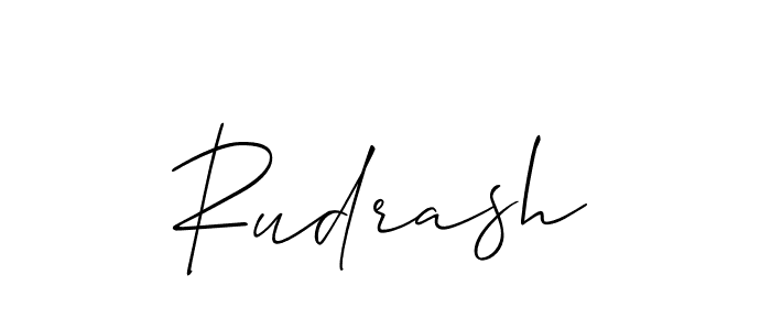 Use a signature maker to create a handwritten signature online. With this signature software, you can design (Allison_Script) your own signature for name Rudrash. Rudrash signature style 2 images and pictures png