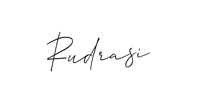 Use a signature maker to create a handwritten signature online. With this signature software, you can design (Allison_Script) your own signature for name Rudrasi. Rudrasi signature style 2 images and pictures png