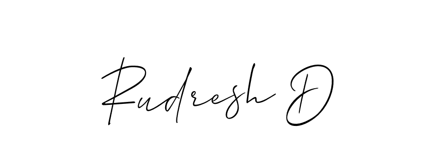 Create a beautiful signature design for name Rudresh D. With this signature (Allison_Script) fonts, you can make a handwritten signature for free. Rudresh D signature style 2 images and pictures png