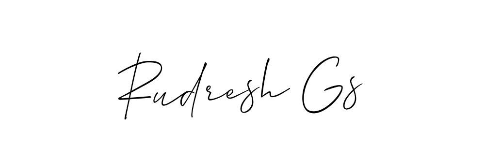 How to Draw Rudresh Gs signature style? Allison_Script is a latest design signature styles for name Rudresh Gs. Rudresh Gs signature style 2 images and pictures png