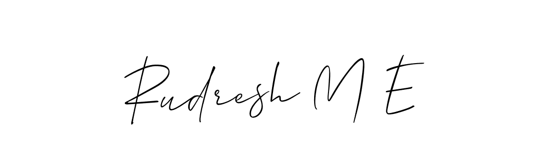 Rudresh M E stylish signature style. Best Handwritten Sign (Allison_Script) for my name. Handwritten Signature Collection Ideas for my name Rudresh M E. Rudresh M E signature style 2 images and pictures png