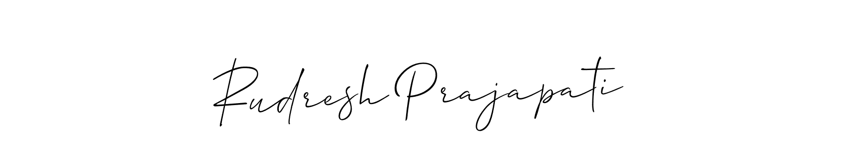 Also we have Rudresh Prajapati name is the best signature style. Create professional handwritten signature collection using Allison_Script autograph style. Rudresh Prajapati signature style 2 images and pictures png