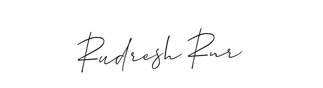 Use a signature maker to create a handwritten signature online. With this signature software, you can design (Allison_Script) your own signature for name Rudresh Rnr. Rudresh Rnr signature style 2 images and pictures png