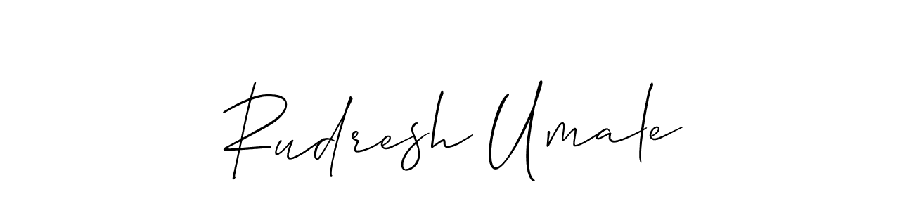 Make a beautiful signature design for name Rudresh Umale. With this signature (Allison_Script) style, you can create a handwritten signature for free. Rudresh Umale signature style 2 images and pictures png