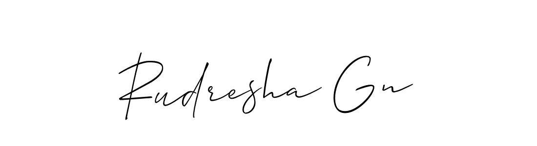Rudresha Gn stylish signature style. Best Handwritten Sign (Allison_Script) for my name. Handwritten Signature Collection Ideas for my name Rudresha Gn. Rudresha Gn signature style 2 images and pictures png